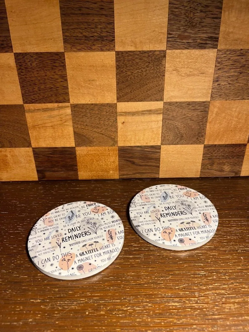 Pair of Daily Reminders Coasters A443